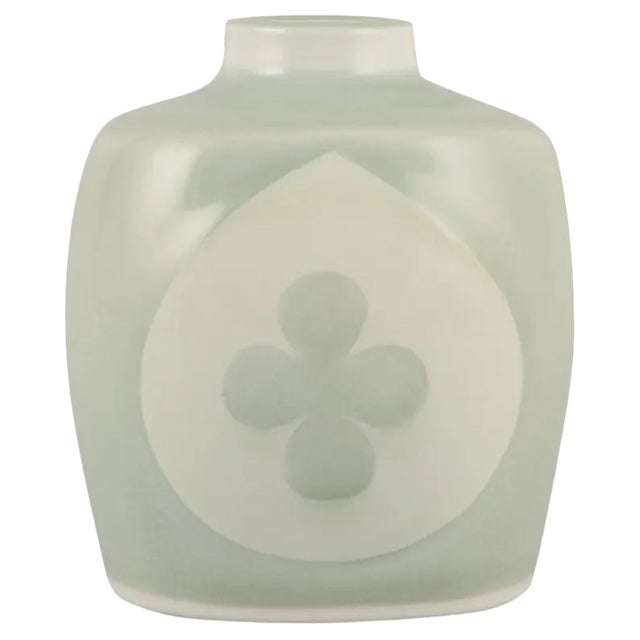 Ceramic Vase in Celadon Glaze by Nils Thorsson for Royal Copenhagen, 1930s For Sale