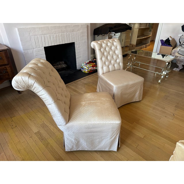 19th Century French Pair of Tufted Side Chairs For Sale In New York - Image 6 of 6