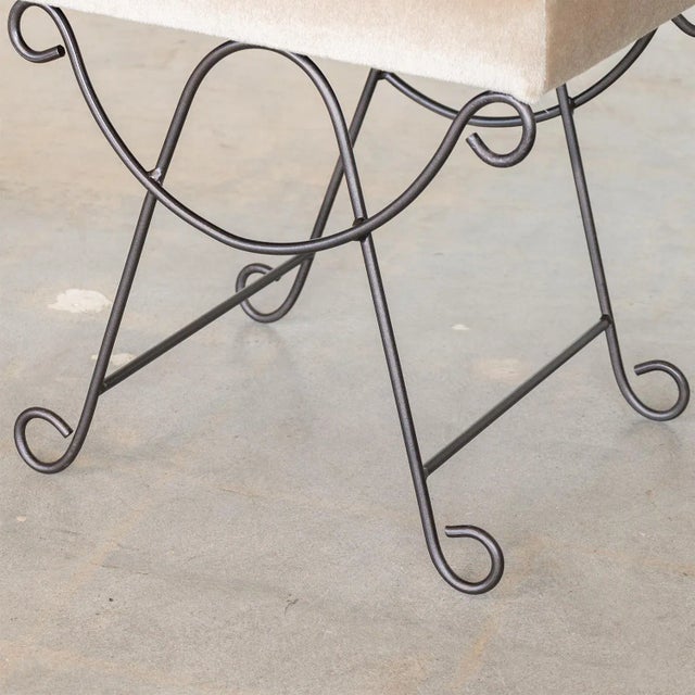 Panoplie Iron Loop Stool, Brown Mohair For Sale - Image 9 of 10