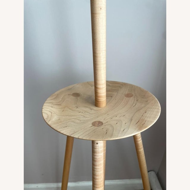 BDDW Tripod Floor Lamp in Maple With Two Linen Shades For Sale In New York - Image 6 of 9