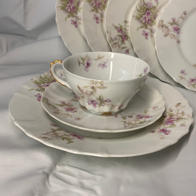 Haviland & Co. Vintage French Theodore Haviland Luncheon Tea Set Setting for 6 - 18 Pieces For Sale - Image 4 of 8