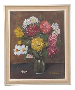 C. Møller, Flowers, 1960s, Oil on Canvas