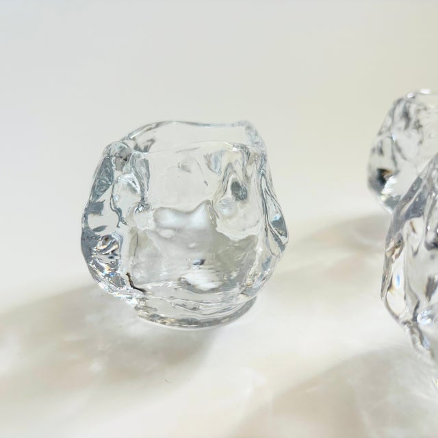 Kosta Boda Vintage Glass Snowball Candle Holders - Set of 3 For Sale - Image 4 of 6