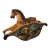 Vintage Hand-Carved Wooden Rocking Horse For Sale