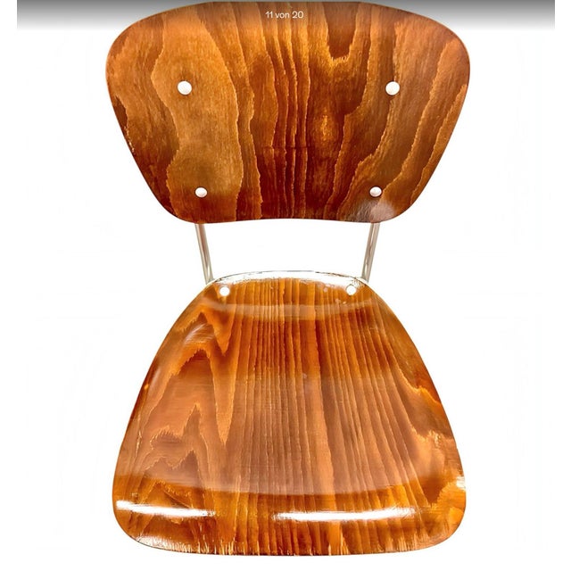 Mid-Century Modern Minimalist First Edition Aluflex Stackable Folding Chairs from Armin Wirth, Switzerland, 1950s, Set of 4 For Sale - Image 11 of 18