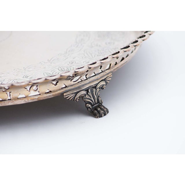 Circular Silver Catchall with Grid For Sale - Image 4 of 5