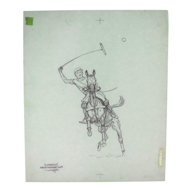 Paul Brown Polo Pencil on Acetate Drawing 7 For Sale