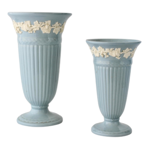 Wedgwood Queensware Blue Vases, a Pair