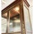 Offered is a vintage brown lacquer display cabinet with chinoiserie painted details. This piece includes three adjustable...