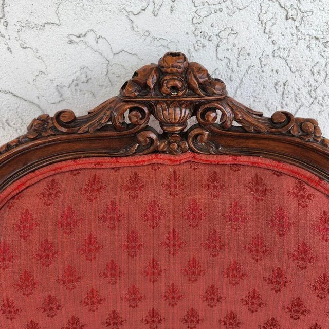 Wood Antique French Chair Bergere Walnut For Sale - Image 7 of 12