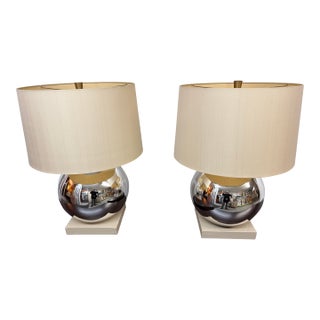Sherrill Canet Interiors Italian Gazing Globe Lamps, Pair For Sale