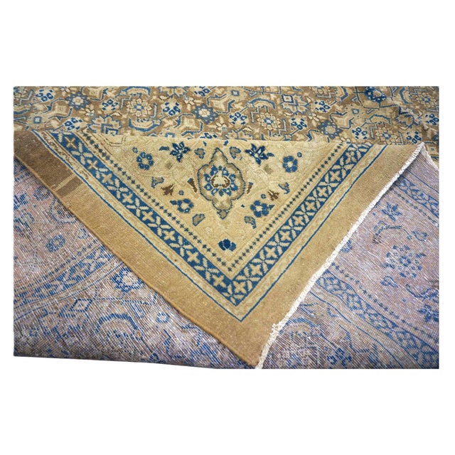 Antique Persian Sultanabad Wool 12x17 Tan, Grey & Light Blue Handmade Area Rug #1142501 For Sale In Houston - Image 6 of 8