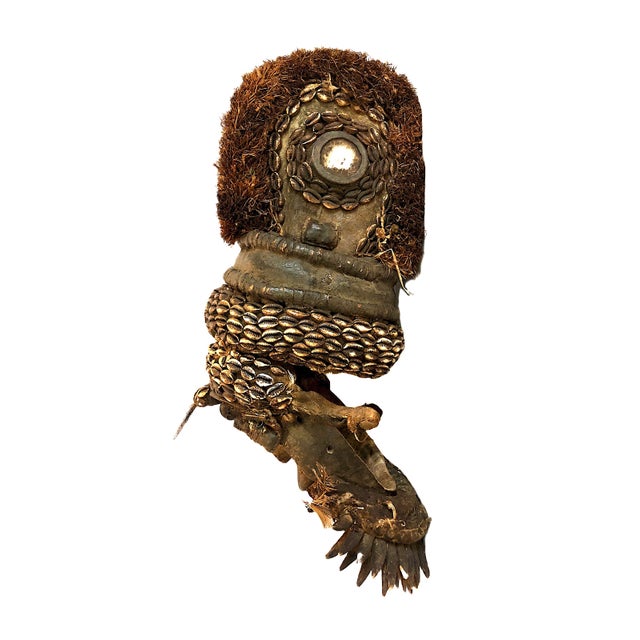 Coffee Mid 20th-Century African Helmet Mask For Sale - Image 8 of 11