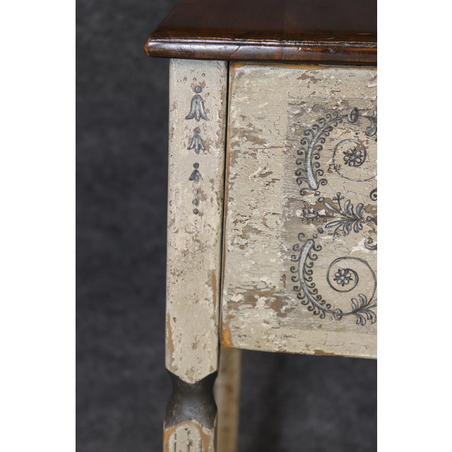 Pair 1970's Distressed Painted Venetian Style End Tables For Sale - Image 13 of 14