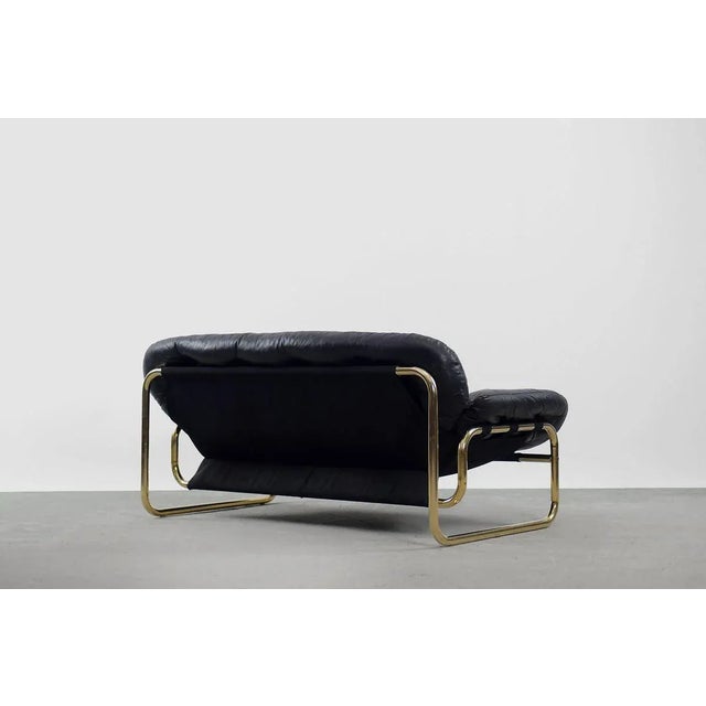 Scandinavian Leather Black Sofa by John-Bertil Häggström for Swed-Form, 1970s For Sale - Image 9 of 18