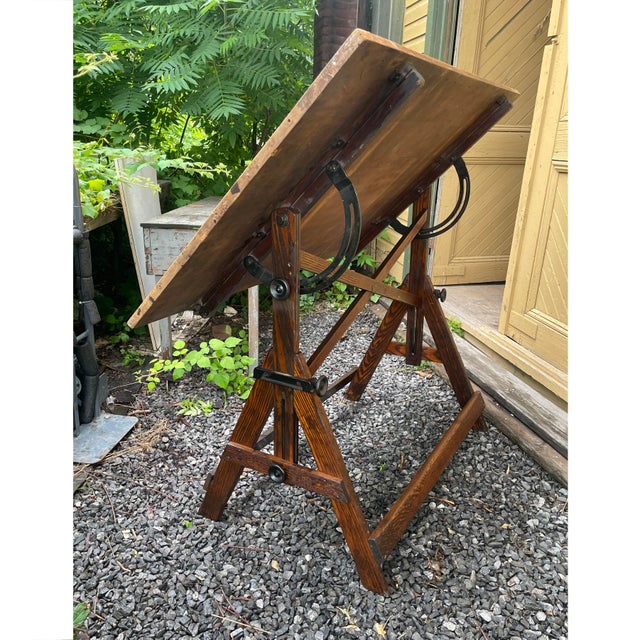 Wood Early 1900s Keuffel & Esser (1867-1980) Drafting Table For Sale - Image 7 of 10