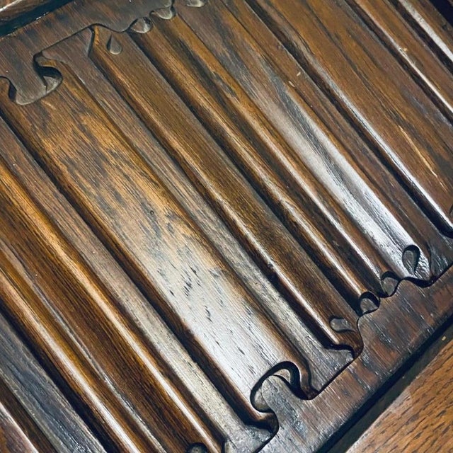 Wood Vintage Oak Writing Secretary in Oak with Fall-Front For Sale - Image 7 of 10