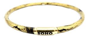 Soho 18k Gold Enamel Golden Calligraphic Stripe Bangle Bracelet