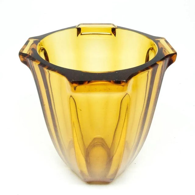 Industrial Art Deco Style Glass Vase from R. Schrötter, Inwald, Czechoslovakia, 1930s For Sale - Image 3 of 11