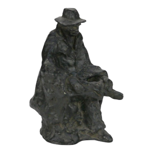 Bronze Sculpture “The Sittin’ Man” Signed Petronzio C1930