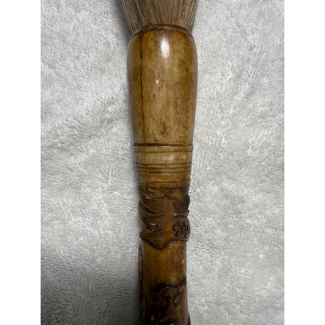 19th. Centery Two Antique Vintage Chinese Scholars Archaistic Calligraphy Brushes For Sale - Image 11 of 12