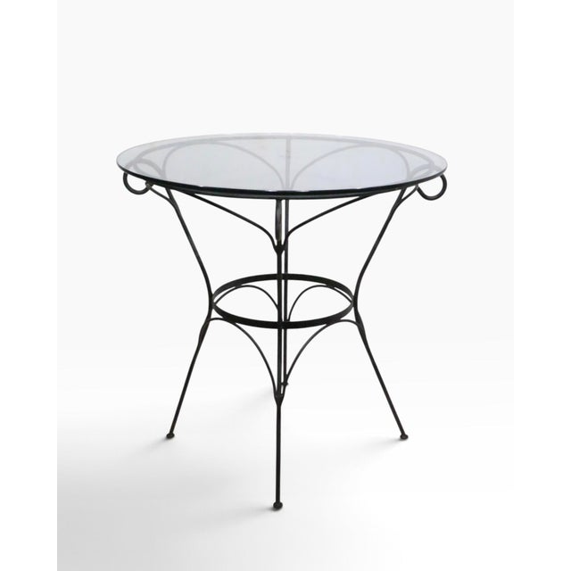 Late 20th Century 3 Pc. Wrought Iron Garden Patio Poolside Cafe Bistro Set For Sale - Image 11 of 15