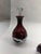 Vintage Mid-Century Cranberry Glass Decanter & 4 Cordial Glasses Set With Silver Overlay For Sale - Image 4 of 11