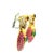 1980s Vintage 1980s 18k Gold Ruby Emerald & Diamond Drop Earrings, Pair For Sale - Image 5 of 11