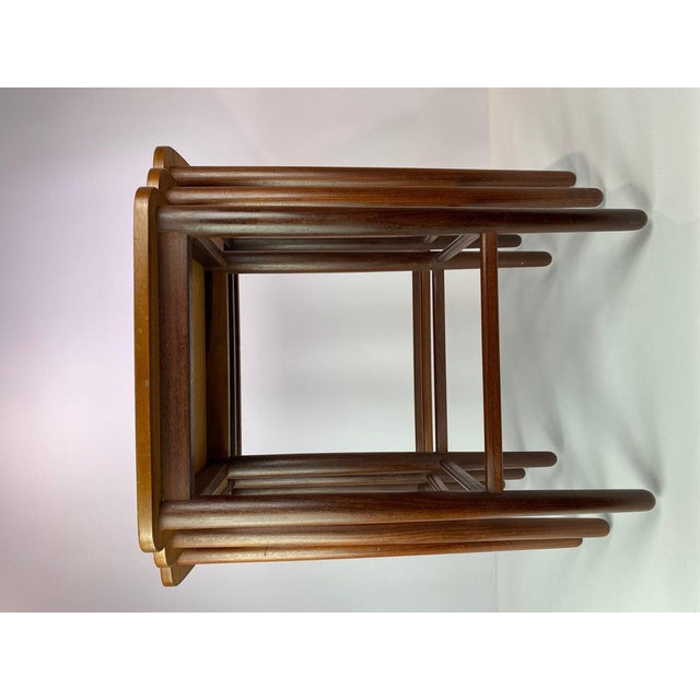Brown Danish Nesting Tables in Teak, 1960s, Set of 3 For Sale - Image 8 of 9