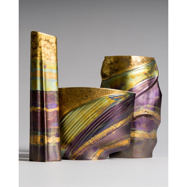 1990s Eosin Porcelain Vase Trio by Johan Van Loon and Helmut Drexler for Rosenthal, 1990s, Set of 3 For Sale - Image 5 of 18