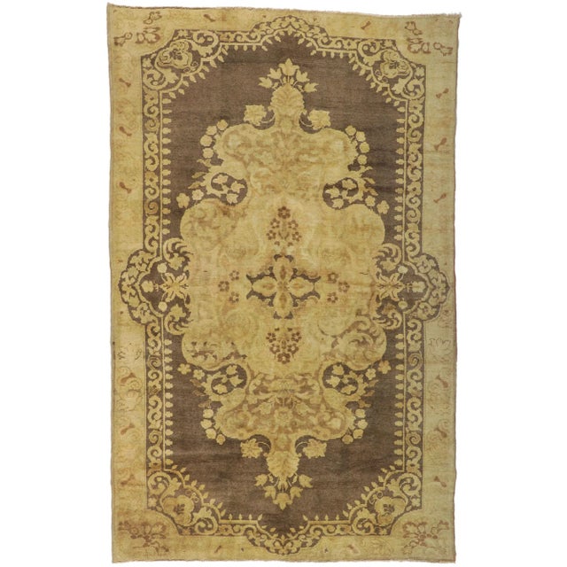 Brown Vintage Turkish Oushak Rug - 06’11 X 11’00 For Sale - Image 8 of 8