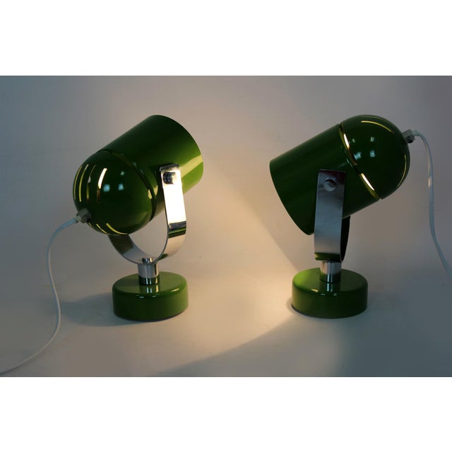 Mid-Century Green Lamps attributed to Stanislav Indra, 1970s, Set of 2 For Sale - Image 10 of 14