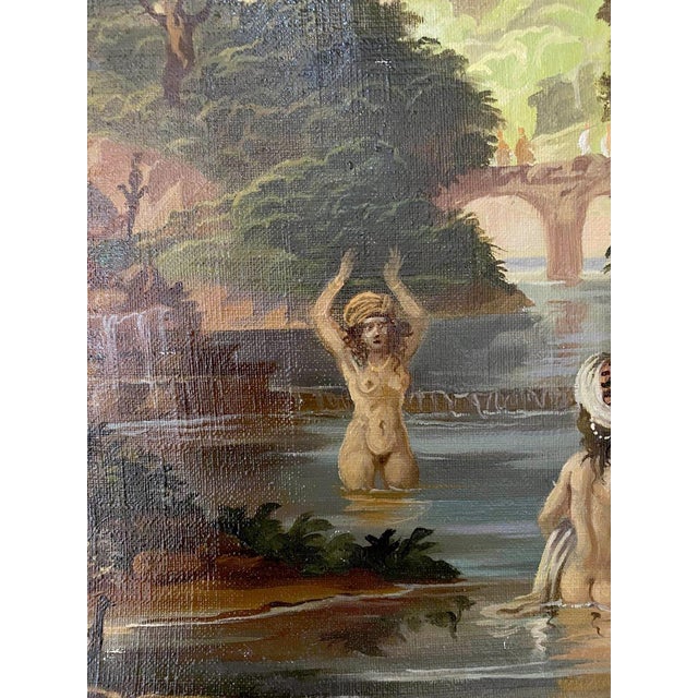 1990s Oil Painting Bathers Alexander Arkadievich Litvinov For Sale