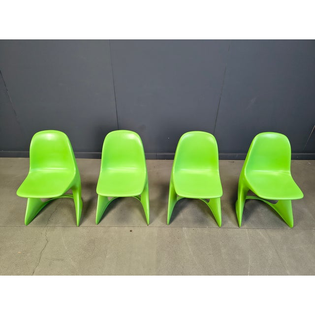 Chartreuse Casalino Dining Chairs by Alexander Begge for Casala, 1970s, Set of 4 For Sale - Image 8 of 11