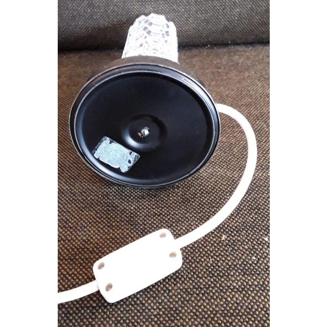 1970s Vintage German Chrome-Plated and Clear Relief Glass Table Lamp, 1970s For Sale - Image 5 of 6