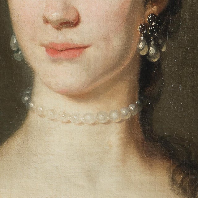 Frans Van Der Mijn, Portrait of a Gentlewoman, 1756, Oil on Canvas For Sale - Image 4 of 11