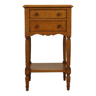 Bench Made Tiger Maple 2 Drawer Nightstand For Sale