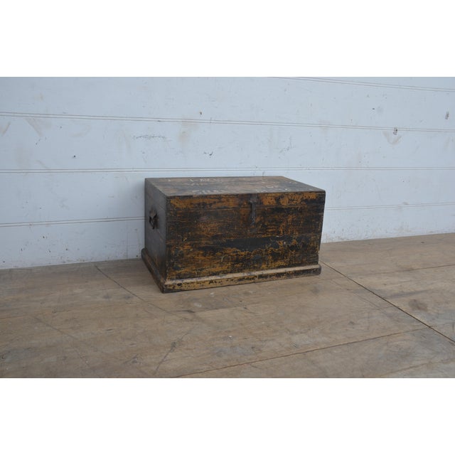 Ebony Solid Reclaimed Teak Wood Trunk For Sale - Image 8 of 8