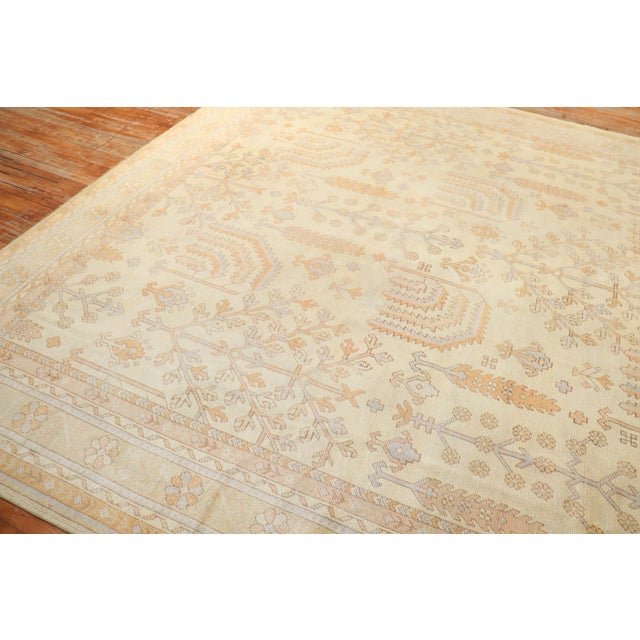Textile Antique Turkish Square Oushak Rug - 11'1" x 12'8" For Sale - Image 7 of 11