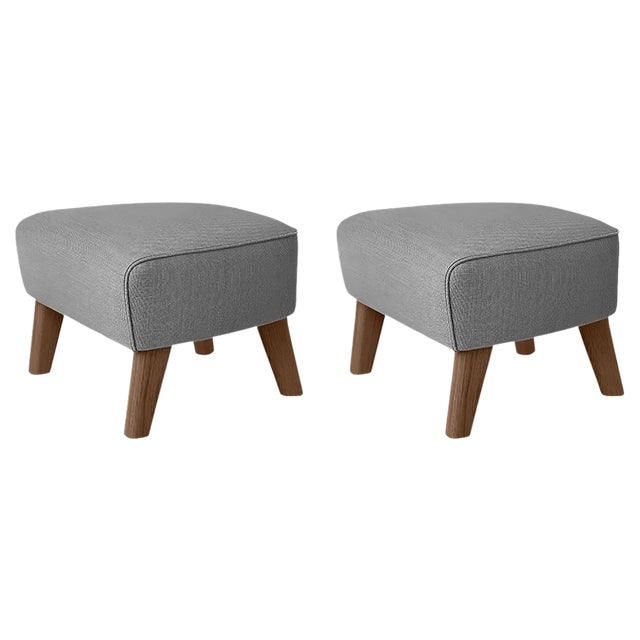 Set of Grey and Smoked Oak Sahco Zero Footstool by Lassen For Sale