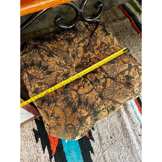 Vintage Tufted Ottoman With Tassels For Sale In Atlanta - Image 6 of 6