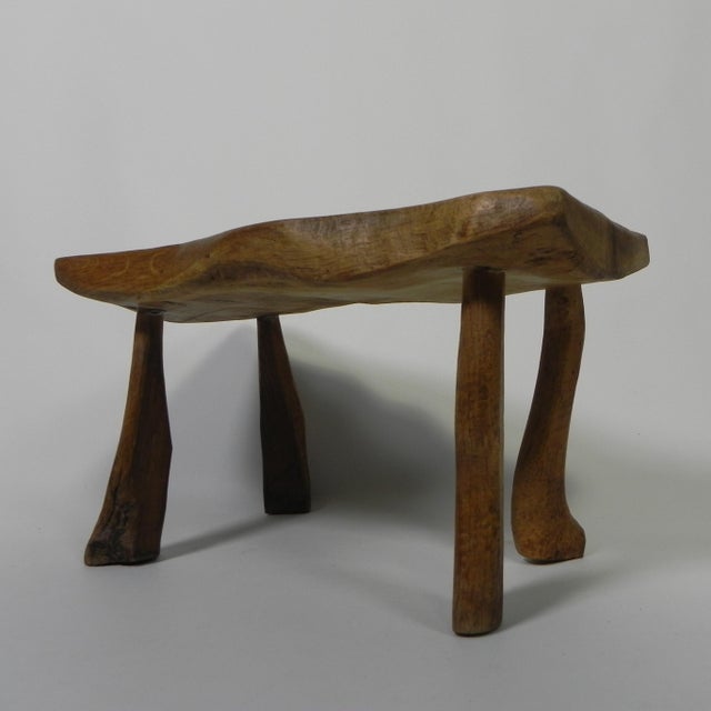 Brown Vintage Oak Tree Trunk Stool, 1960s For Sale - Image 8 of 14