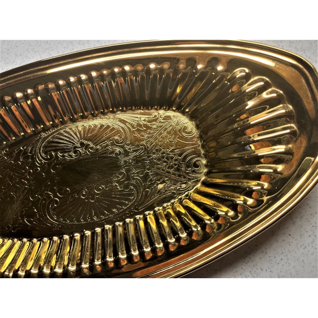 Vintage Gold Bread Tray or Cookies or Crackers For Sale - Image 6 of 11