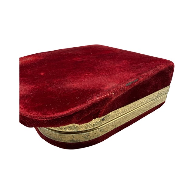 Antique French Red Velvet Jewelry Casket For Sale - Image 14 of 16
