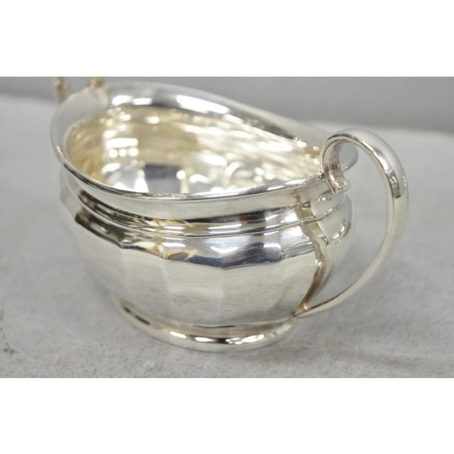 Early 20th Century Antique "Unity" Ai Silver Plated Edwardian Sugar Bowl & Creamer Milk Jug England For Sale - Image 5 of 11
