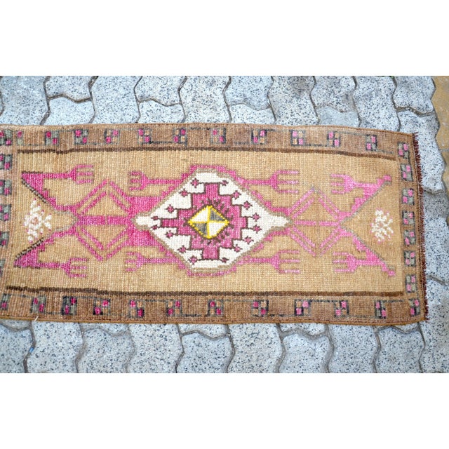 1960s Boho Style Anatolian Small Rug For Sale - Image 4 of 6