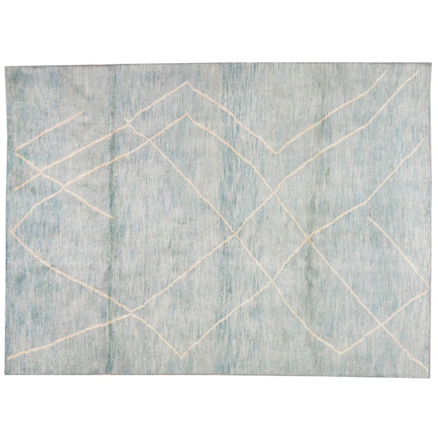 Moroccan Hand Knotted Modern Rug With Soft Texture,5'9"x7'10" For Sale - Image 4 of 4