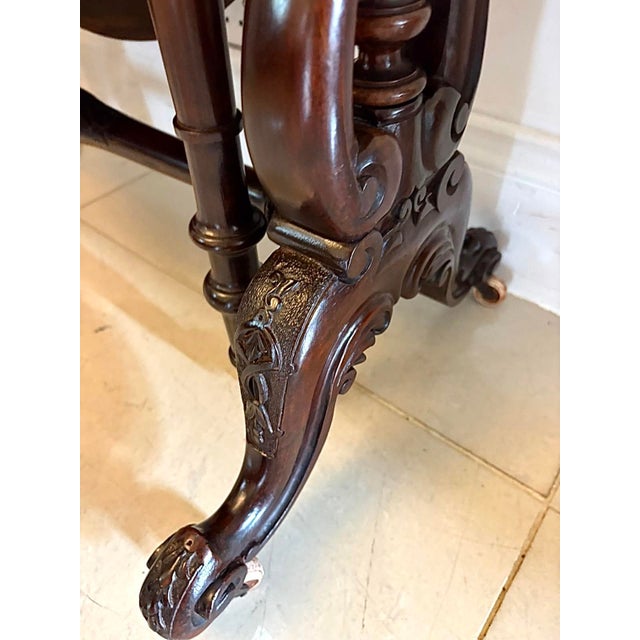 Antique Victorian Rosewood Drop Leaf Sutherland Occasional Table, 1850 For Sale - Image 15 of 17