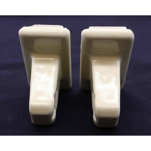 Vintage white ceramic towel bar brackets. These brackets can be mounted on the flush to the wall. They are compatible with...
