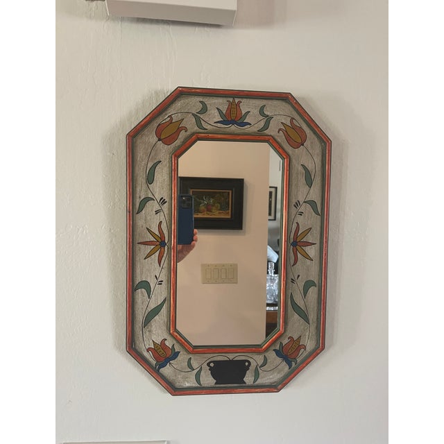 Folk Art Folk Art Spanish Moorish Influence Hand Painted Mirror For Sale - Image 3 of 5